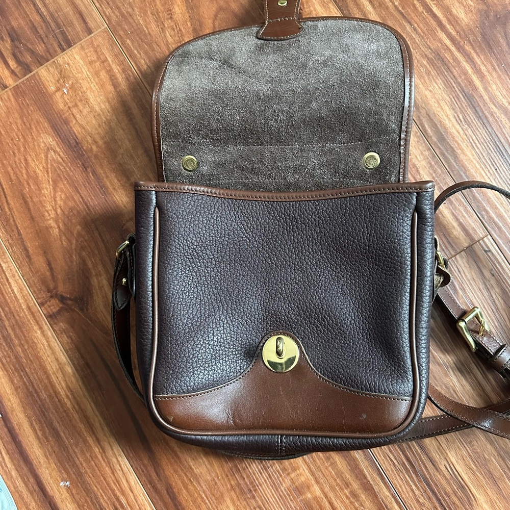 Dooney & Bourke Brown Leather Crossbody Bag with Gold Hardware